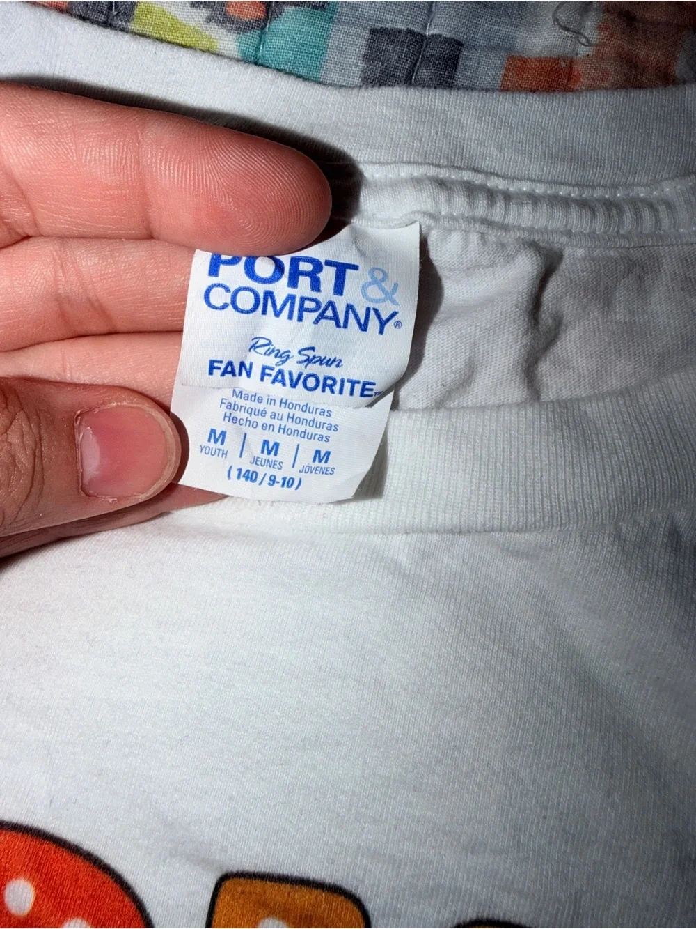 Port and Company White Graphic Tee with Colorful School Print